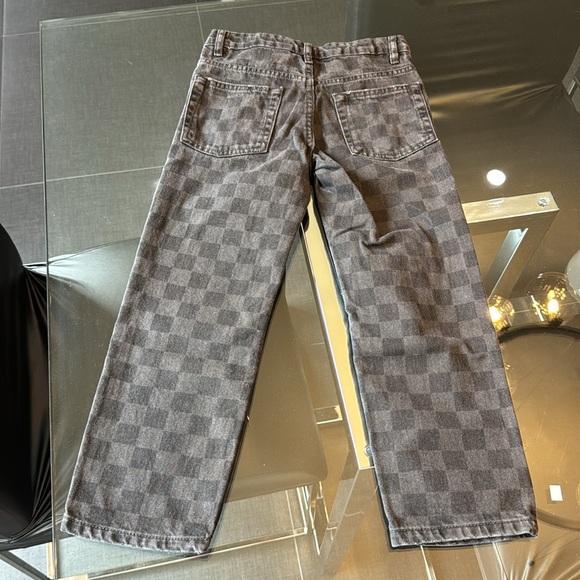 Zara Kids CHECKERED STRAIGHT JEANS Size 8 years - Picture 3 of 7
